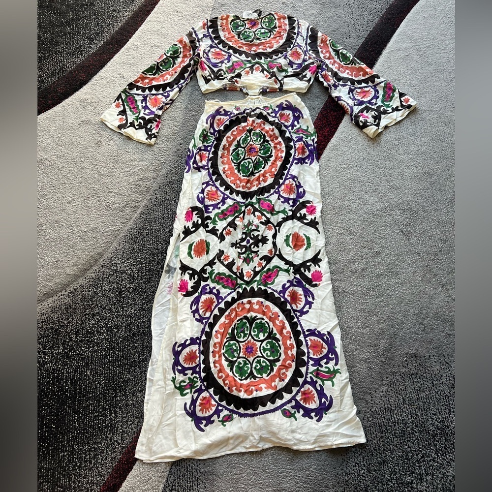 Ba&Sh Ecru Robe Falva Paisley Cut Out Maxi Dress - Picture 6 of 6